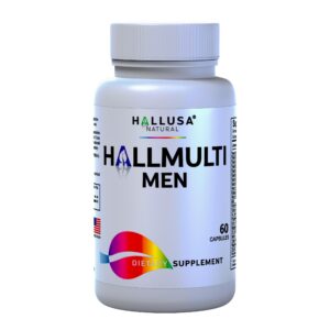 Frasco HallMulvit Men multivitaminas para hombres 60 cápsulas