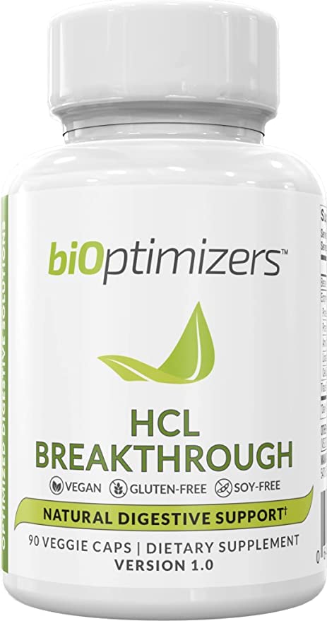 Frasco HCL Breakthrough suplemento para acidez estomacal
