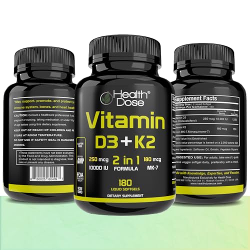 Frasco Health Dose suplemento vitamina D3 10,000 UI y K2