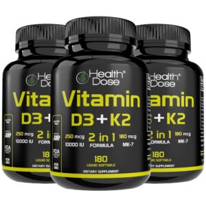 Frasco Health Dose vitamina D3 y K2 para salud integral