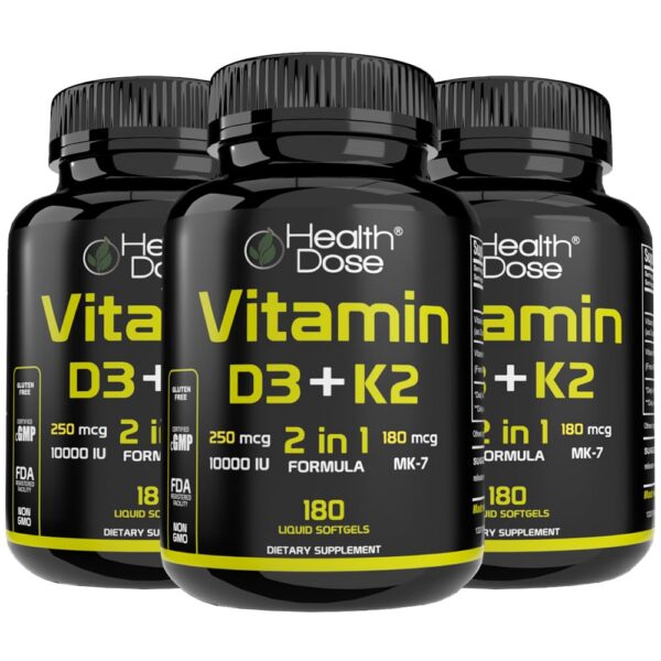 Frasco Health Dose vitamina D3 y K2 para salud integral
