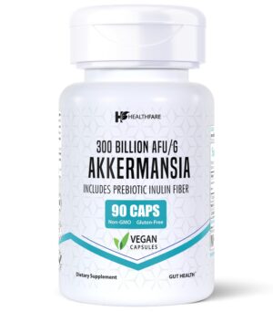 Version 1.0.0 Frasco Healthfare Akkermansia Muciniphila suplemento intestinal vegano