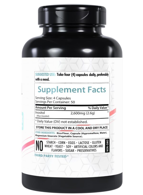 Frasco Healthfare Myo Inositol 200 cápsulas alta potencia