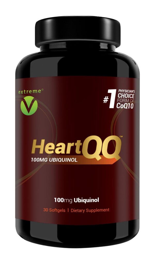 Frasco HeartQQ Ubiquinol CoQ10 100 mg cápsulas vegetales