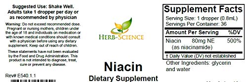 Frasco Herb-Science vitamina B3 gotas líquidas