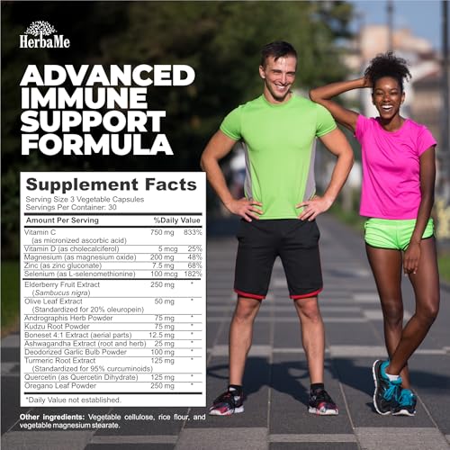 Version 1.0.0 Frasco de HerbaMe con cápsulas para inmunidad