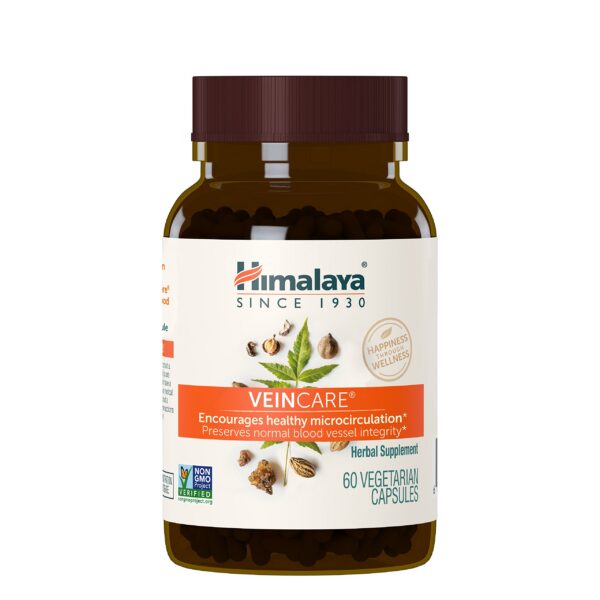 Frasco de Himalaya VeinCare 300 mg para salud venosa y confort
