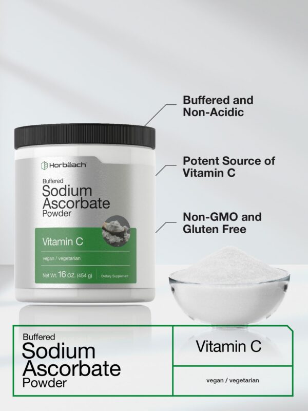 Frasco Horbäach Vitamina C polvo para soporte inmunológico