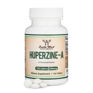 Frasco de Huperzina A 200mcg para apoyo cerebral