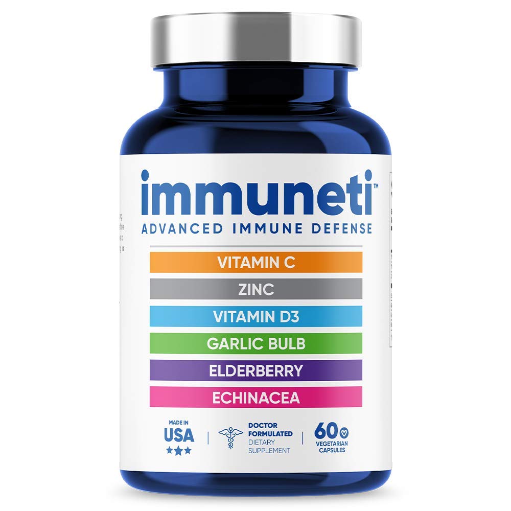 Immuneti Nutrition Immune Defense Supplement Vitamin C D3 Zinc Elderberry
