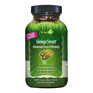Frasco Irwin Naturals Ginkgo Smart nootrópico 120 cápsulas
