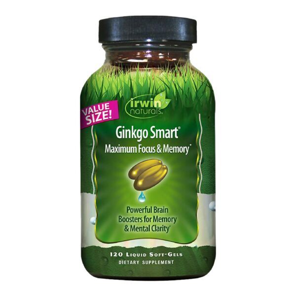 Frasco Irwin Naturals Ginkgo Smart nootrópico 120 cápsulas