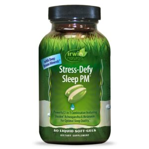 Frasco Irwin Naturals Stress-Defy Sleep PM 50 softgels