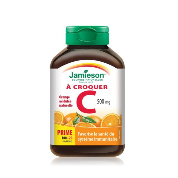 Frasco Jamieson vitamina C 500 mg masticable