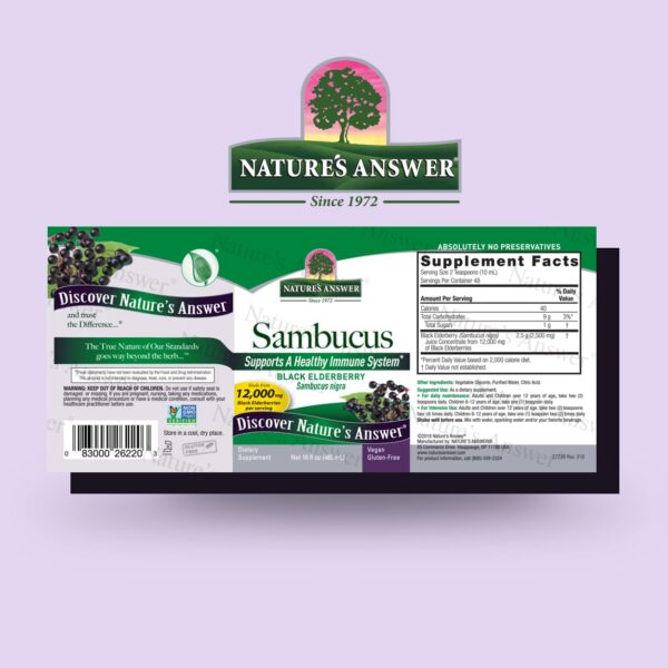 Frasco jarabe de sauco Nature's Answer 16 oz