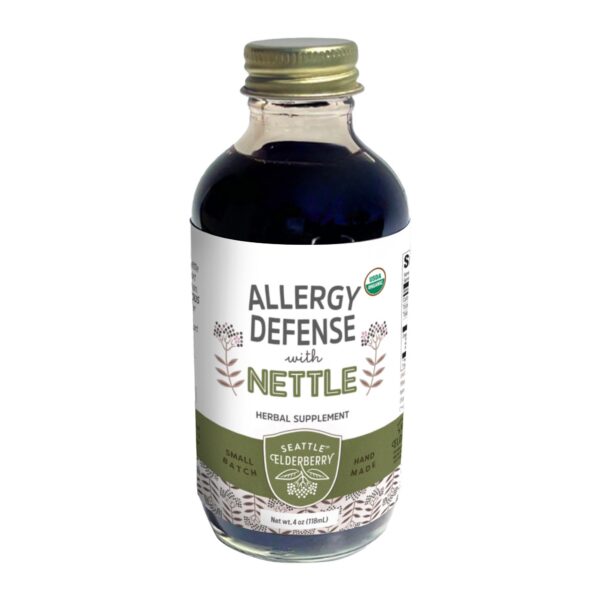 Frasco de jarabe de saúco y ortiga orgánico Seattle 4oz