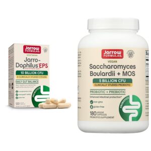 Frasco Jarrow Formulas Jarro-Dophilus EPS probióticos 120 cápsulas