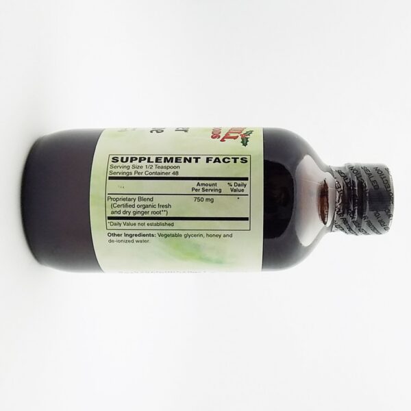 Frasco de Jengibre Rescue Syrup mostrando etiqueta