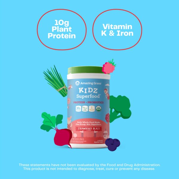 Frasco de Kidz Superfood Proteína y Probióticos