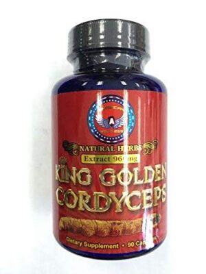 Frasco King Golden Cordyceps 90 cápsulas suplemento tibetano