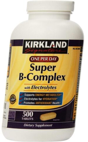 Frasco Kirkland One Per Day Super B-Complex con electrolitos