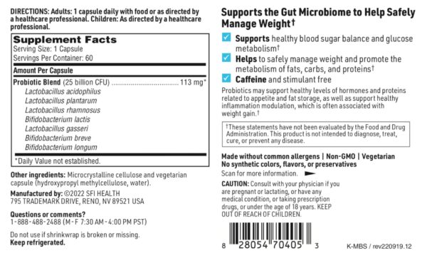 Frasco trasero Klaire Labs Ther-Biotic probiótico