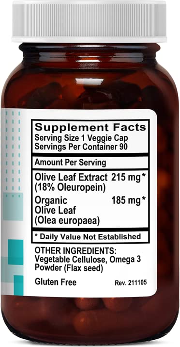 Frasco 90 cápsulas vegetales Kovite suplemento hoja de olivo