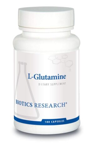 Frasco L Glutamina 180 cápsulas Biotics Research
