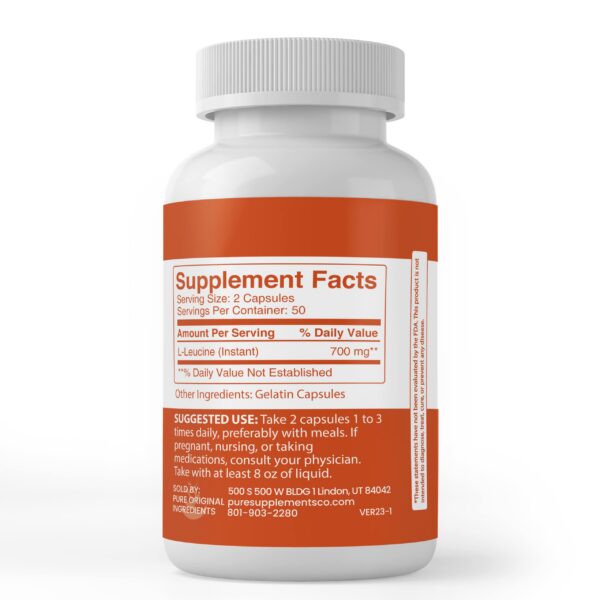 Version 1.0.0 Frasco de L-Leucina con un ingrediente