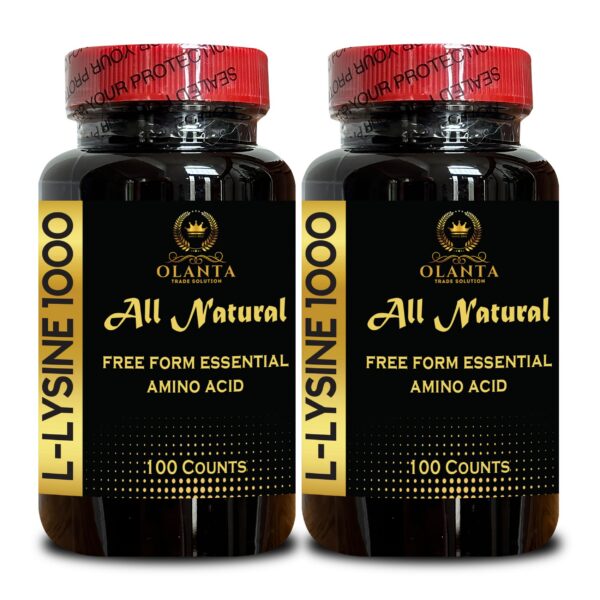 Frasco L-LYSINE 1000 mg con etiqueta