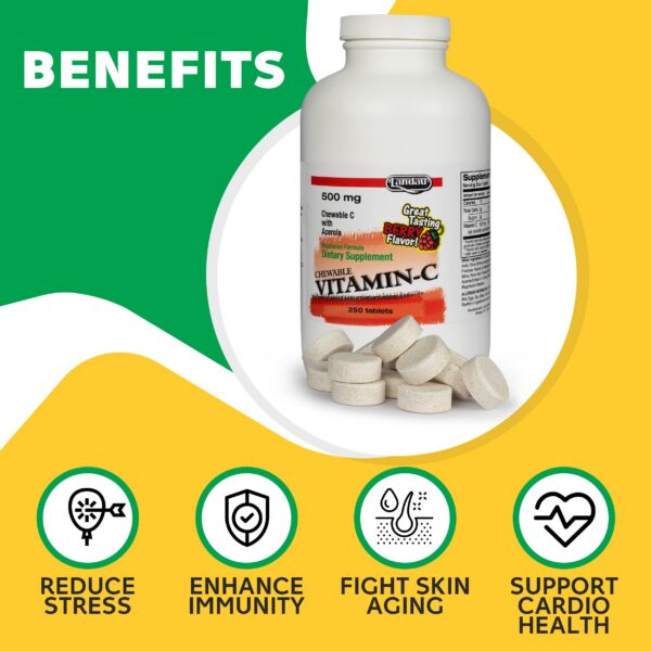 Frasco Landau caramelo masticable vitamina C sabor baya