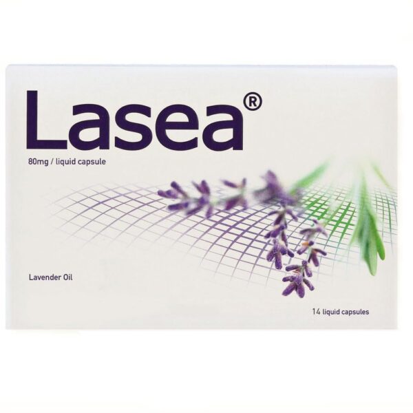 Frasco Lasea cápsulas líquidas Silexan lavanda