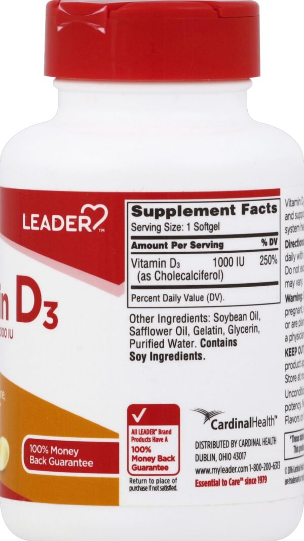 Version 1.0.0 Frasco Leader Vitamina D 1000 UI 250 cápsulas blandas