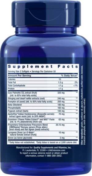 Frasco Life Extension Ultra Prostate para salud prostática