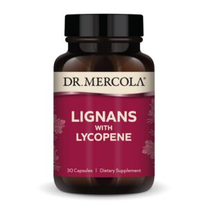 Frasco de Lignanos con Licopeno Dr. Mercola 30 cápsulas para mujeres