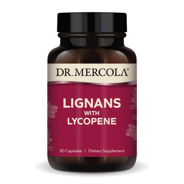 Frasco de Lignanos con Licopeno Dr. Mercola 30 cápsulas para mujeres