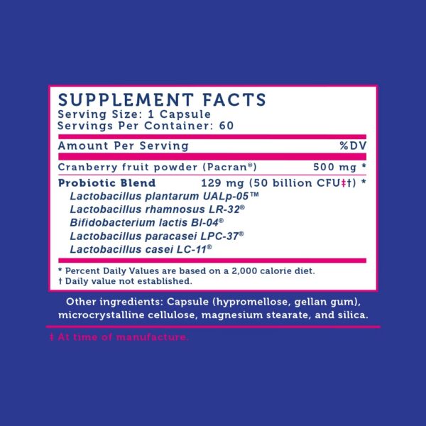 Frasco Lovebug levadura y soporte de pH vaginal 30 cápsulas