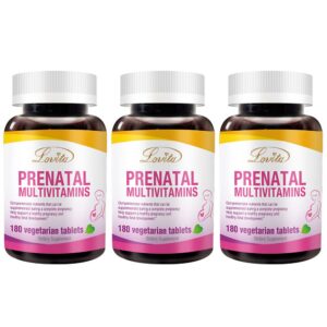 Frasco Lovita vitaminas prenatales veganas 180 pastillas