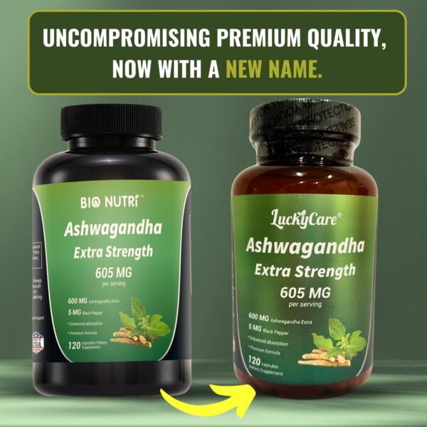 Version 1.0.0 Frasco Luckycare extracto ashwagandha fuerza extra 120 cápsulas