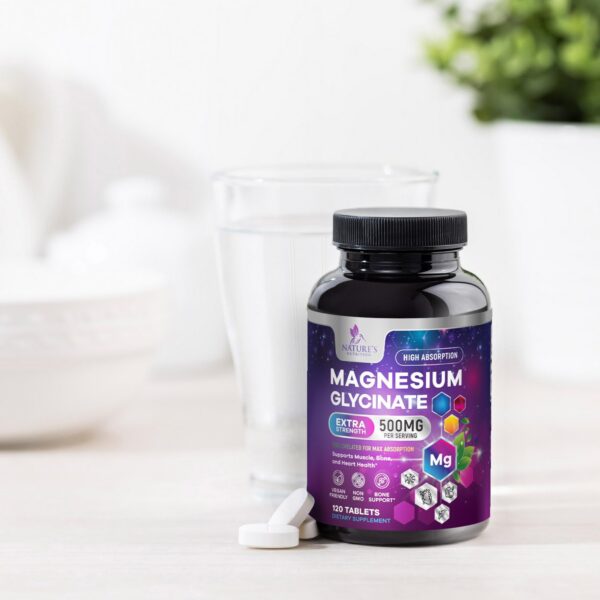 Frasco de magnesio glicinato con cápsulas