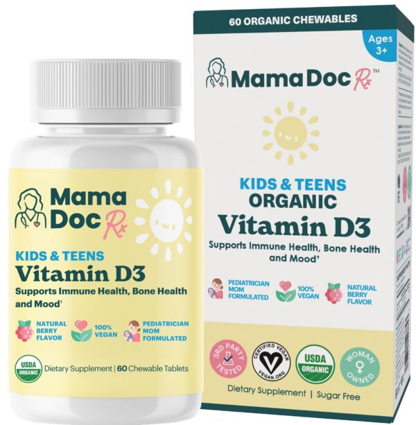 Frasco MamaDoc Rx Vitamina D3 orgánica para niños