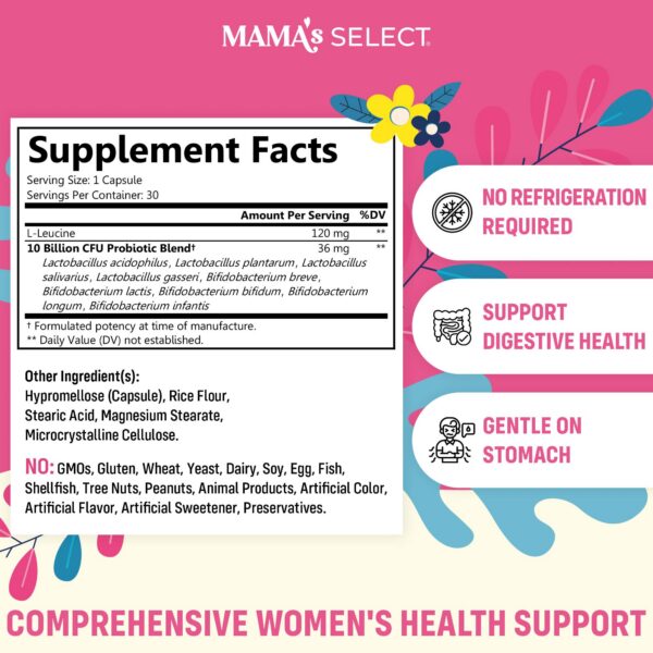 Frasco Mama's Select probióticos para embarazadas 30 cápsulas