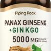 Frasco marrón Piping Rock Panax Ginseng 5000mg 120 cápsulas