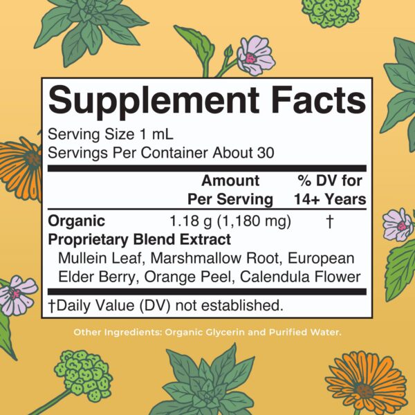 Frasco gotas MaryRuth Organics soporte inmunológico saúco y malvavisco