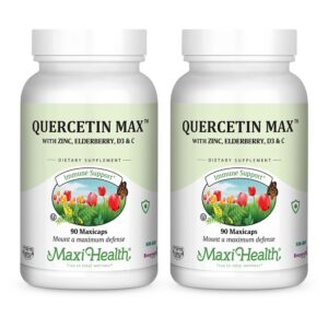 Frasco Maxi Health de cápsulas vegetales con quercetina y vitaminas