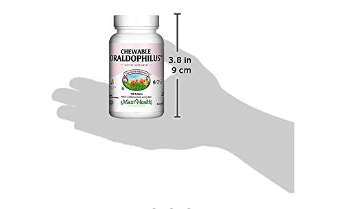 Frasco Maxi-Health Oraldophilus 100 tabletas probióticas masticables