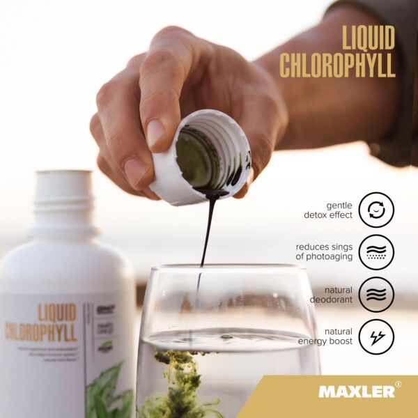 Maxler clorofila líquida con efecto detox suave para intestinos