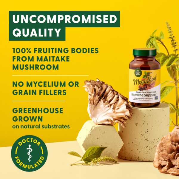 Frasco MegaFood ambiente invernadero hongos Maitake 60 cápsulas