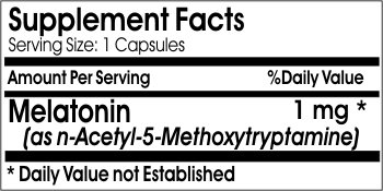 Melatonina Naturetition cápsulas 1mg polvo arroz gelatina