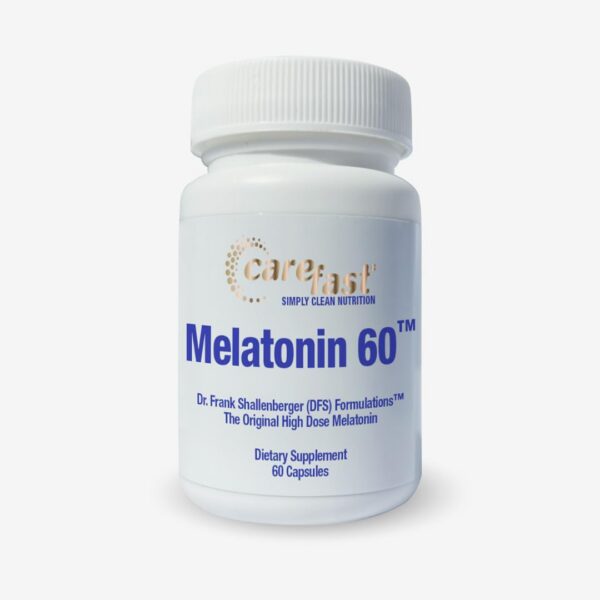 Frasco de Melatonina Pura CAREFAST 60 mg 60 cápsulas